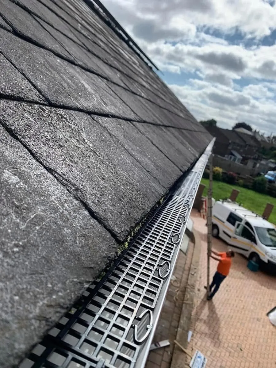 Gutter guard fitted on a slate roof in Wadebridge